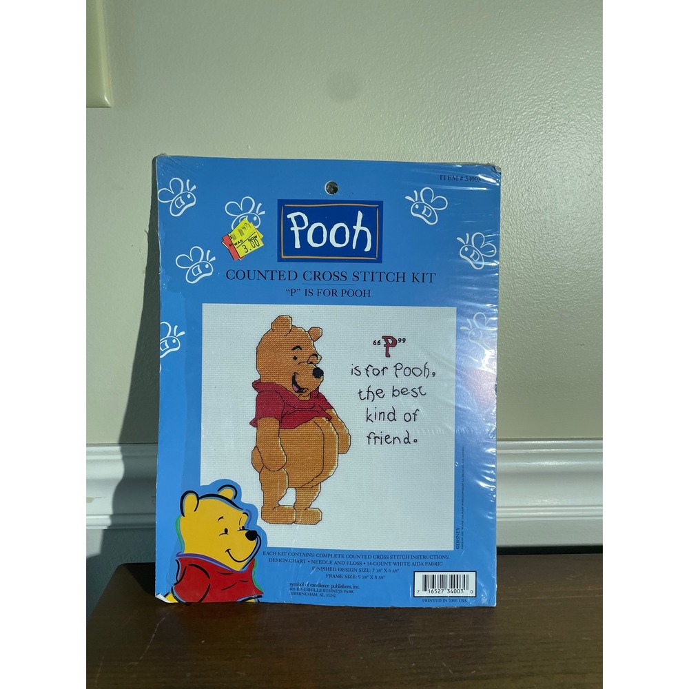 Disney Winnie the Pooh Counted Cross Stitch Kit P is for Pooh Leisure Arts